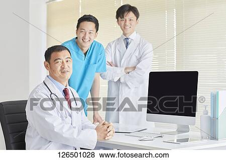 Japanese doctors in the studio View Large Photo Image Stock Photo - Japanese doctors in the studio. Fotosearch