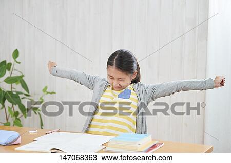 Japanese junior high schoolgirl studying remotely View Large Photo Image Stock Image - Japanese junior high schoolgirl studying remotely. Fotosearch