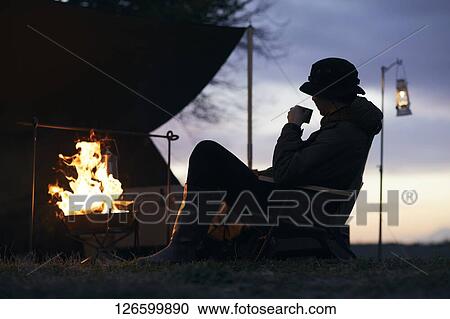 Japanese man solo camping View Large Photo Image Stock Image - Japanese man solo camping. Fotosearch
