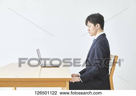 Japanese man working from home View Large Photo Image Stock Image - Japanese man working from home. Fotosearch
