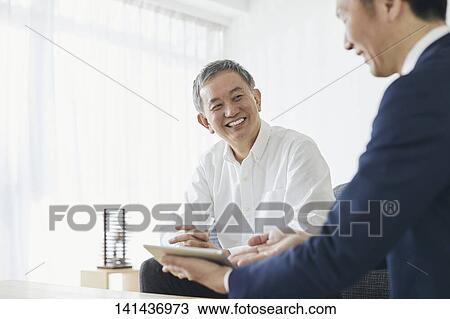Japanese Middle Aged Man Smiling In The Room View Large Photo Image Stock Image - Japanese Middle Aged Man Smiling In The Room. Fotosearch