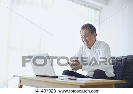 Japanese Senior At Home View Large Photo Image Stock Image - Japanese Senior At Home. Fotosearch