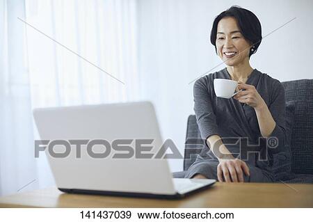 Japanese Senior At Home View Large Photo Image Stock Photo - Japanese Senior At Home. Fotosearch