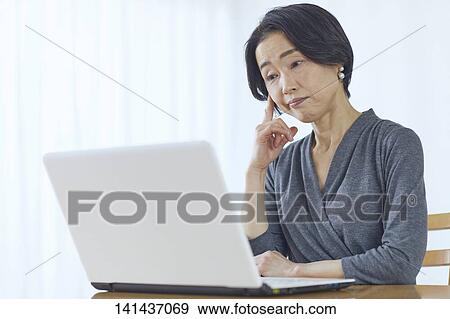 Japanese Senior At Home View Large Photo Image Stock Photo - Japanese Senior At Home. Fotosearch