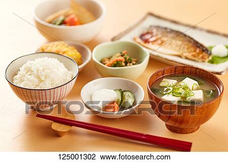 Japanese style breakfast View Large Photo Image Stock Image - Japanese style breakfast. Fotosearch