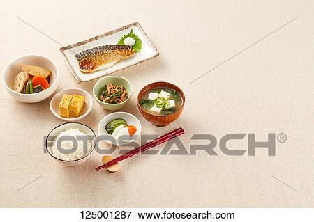 Stock Photo - Japanese style breakfast. Fotosearch