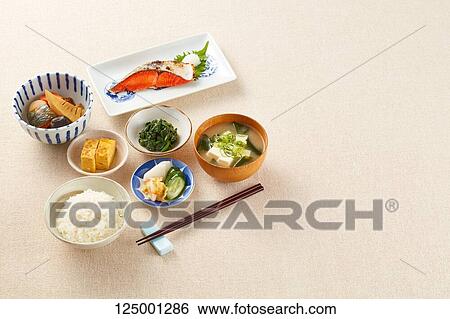 Japanese style breakfast View Large Photo Image Stock Photograph - Japanese style breakfast. Fotosearch