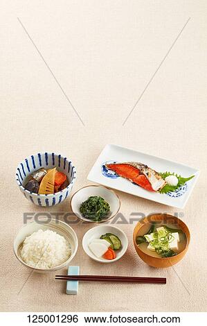 Stock Photograph - Japanese style breakfast. Fotosearch