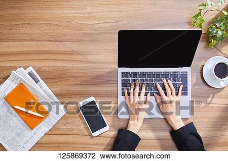 Japanese woman working from home View Large Photo Image Stock Image - Japanese woman working from home. Fotosearch