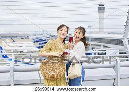 Japanese women at the airport View Large Photo Image Picture - Japanese women at the airport. Fotosearch