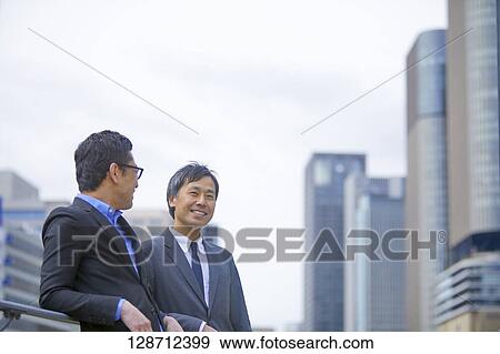Middle Aged Japanese Businessmen Portrait View Large Photo Image Stock Photo - Middle Aged Japanese Businessmen Portrait. Fotosearch