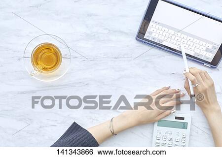 Paper Work With A Tablet PC View Large Photo Image Stock Photograph - Paper Work With A Tablet PC. Fotosearch