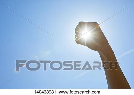 Stock Image - Raised Hand To The Sky. Fotosearch