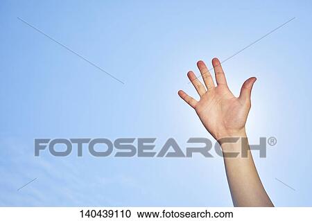 Raised Hand To The Sky View Large Photo Image Stock Image - Raised Hand To The Sky. Fotosearch