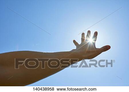 Raised Hand To The Sky View Large Photo Image Stock Photo - Raised Hand To The Sky. Fotosearch