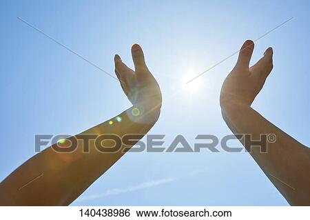 Raised Hand To The Sky View Large Photo Image Stock Photograph - Raised Hand To The Sky. Fotosearch