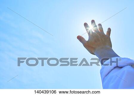 Raised Hand To The Sky View Large Photo Image Stock Photograph - Raised Hand To The Sky. Fotosearch