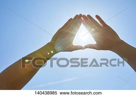 Stock Photography - Raised Hand To The Sky. Fotosearch
