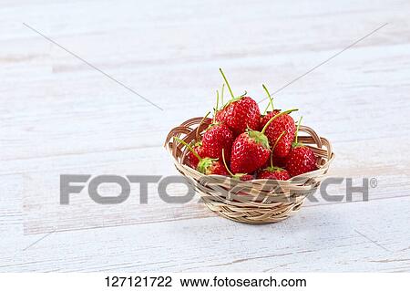 Strawberries In A Basket View Large Photo Image Stock Image - Strawberries In A Basket. Fotosearch