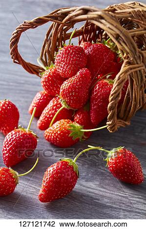 Stock Image - Strawberries In A Basket. Fotosearch