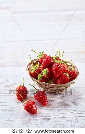Stock Photo - Strawberries In A Basket. Fotosearch