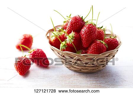 Strawberries In A Basket View Large Photo Image Stock Photo - Strawberries In A Basket. Fotosearch