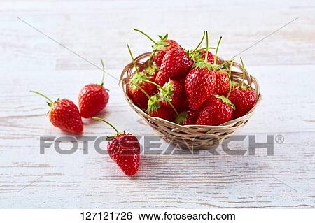 Stock Photograph - Strawberries In A Basket. Fotosearch