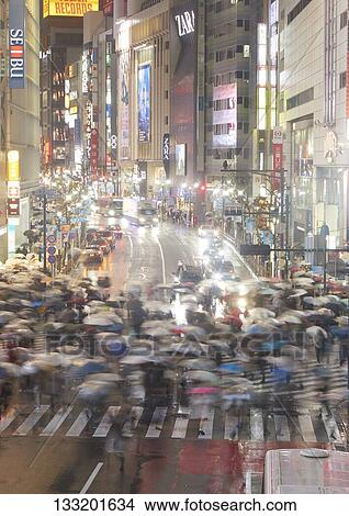 Streets In Tokyo At Night, Japan View Large Photo Image Picture - Streets In Tokyo At Night, Japan. Fotosearch