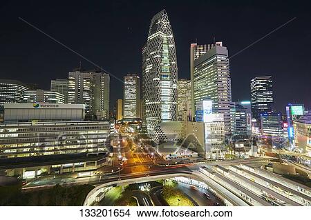 Streets In Tokyo At Night, Japan View Large Photo Image Picture - Streets In Tokyo At Night, Japan. Fotosearch