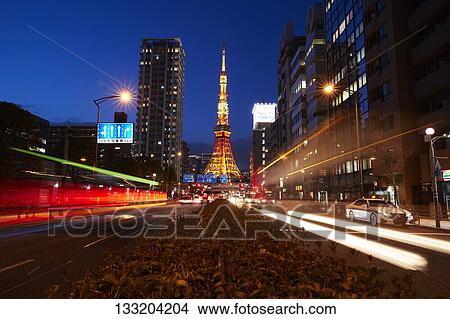 Picture - Streets In Tokyo At Night, Japan. Fotosearch