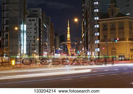 Streets In Tokyo At Night, Japan View Large Photo Image Picture - Streets In Tokyo At Night, Japan. Fotosearch