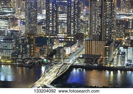 Streets In Tokyo At Night, Japan View Large Photo Image Stock Image - Streets In Tokyo At Night, Japan. Fotosearch