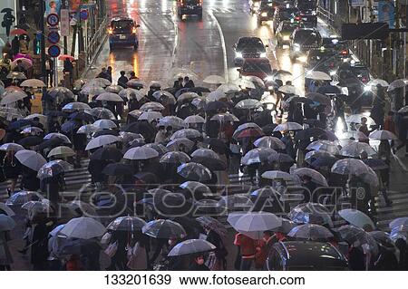 Stock Photo - Streets In Tokyo At Night, Japan. Fotosearch