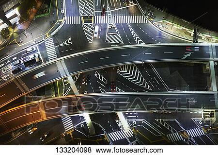 Streets In Tokyo At Night, Japan View Large Photo Image Stock Photo - Streets In Tokyo At Night, Japan. Fotosearch