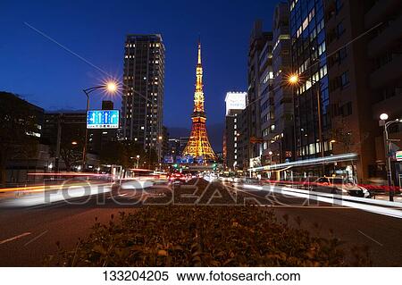 Streets In Tokyo At Night, Japan View Large Photo Image Stock Photography - Streets In Tokyo At Night, Japan. Fotosearch