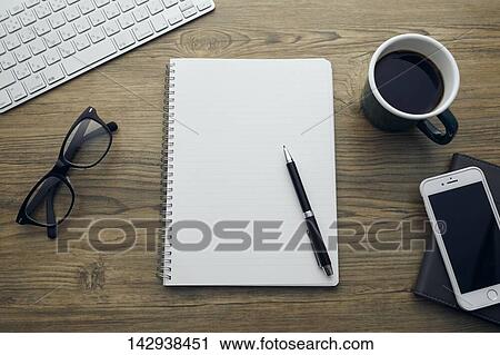 Top-down view of office equipment View Large Photo Image Stock Image - Top-down view of office equipment. Fotosearch
