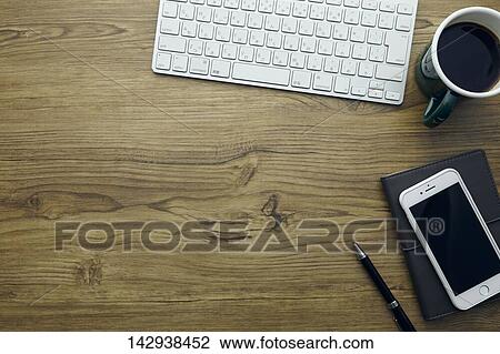 Top-down view of office equipment View Large Photo Image Stock Image - Top-down view of office equipment. Fotosearch