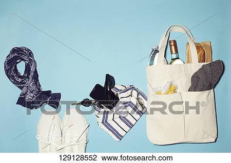 Stock Image - Tote Bag And Shoes And Hat. Fotosearch