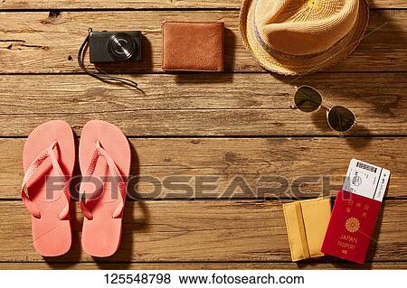 Travel accessories View Large Photo Image Stock Photo - Travel accessories. Fotosearch