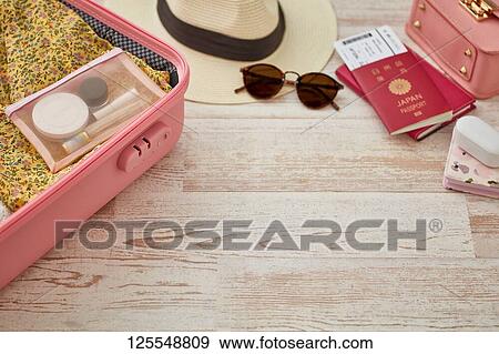 Travel accessories View Large Photo Image Stock Photo - Travel accessories. Fotosearch
