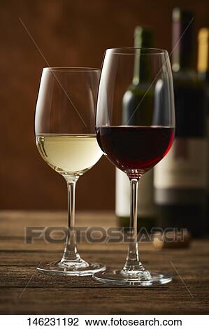 Stock Image - Two glasses of wine. Fotosearch
