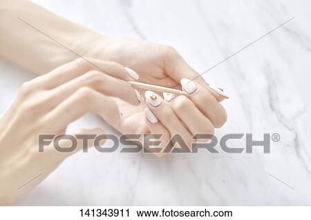 Woman Hands With Nails Art View Large Photo Image Stock Image - Woman Hands With Nails Art. Fotosearch