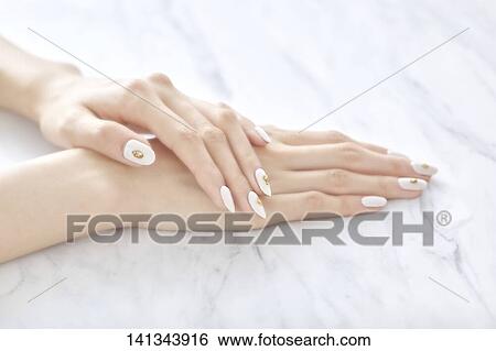 Woman Hands With Nails Art View Large Photo Image Stock Photograph - Woman Hands With Nails Art. Fotosearch