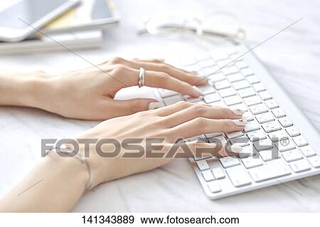 Woman Working With Keyboard View Large Photo Image Stock Photo - Woman Working With Keyboard. Fotosearch