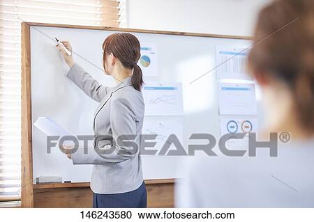 Stock Image - Young Japanese women working. Fotosearch