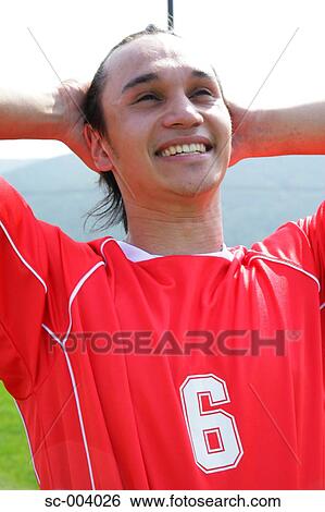 Portrait of soccer player View Large Photo Image Stock Photograph - Portrait of soccer player. Fotosearch