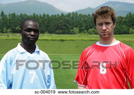 Stock Photo - Two players from rival teams. Fotosearch