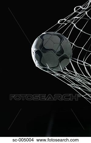 Soccer Ball Hitting Back Of Net Picture Sc Fotosearch