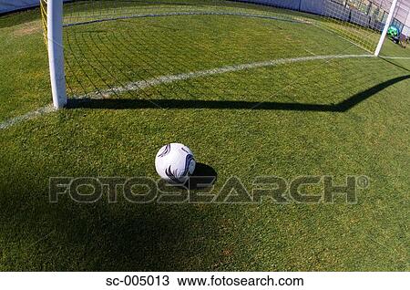 Soccer ball in front of goal View Large Photo Image Stock Image - Soccer ball in front of goal. Fotosearch
