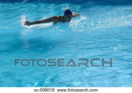 Male Swimmer Swimming Butterfly View Large Photo Image Stock Photo - Male Swimmer Swimming Butterfly. Fotosearch